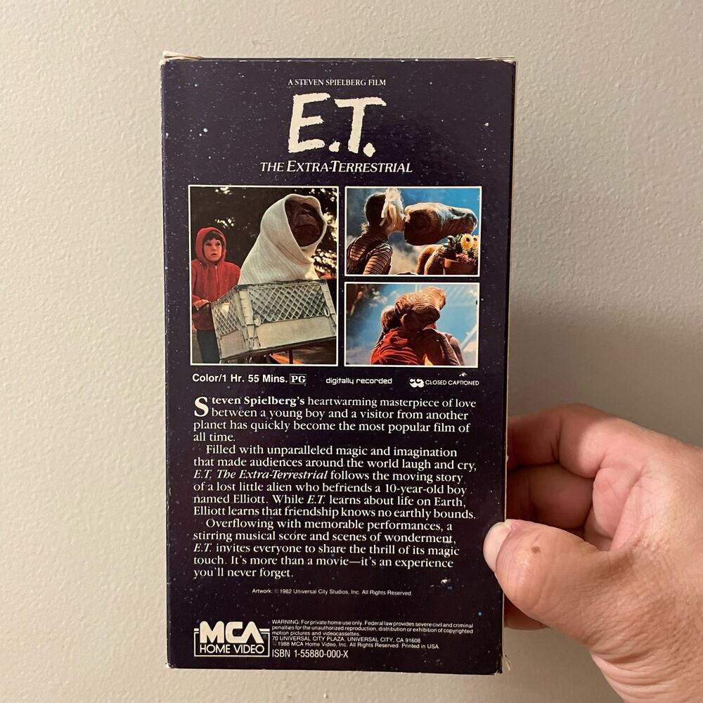E.T. The Extra-Terrestrial VHS tape movie film classic kids